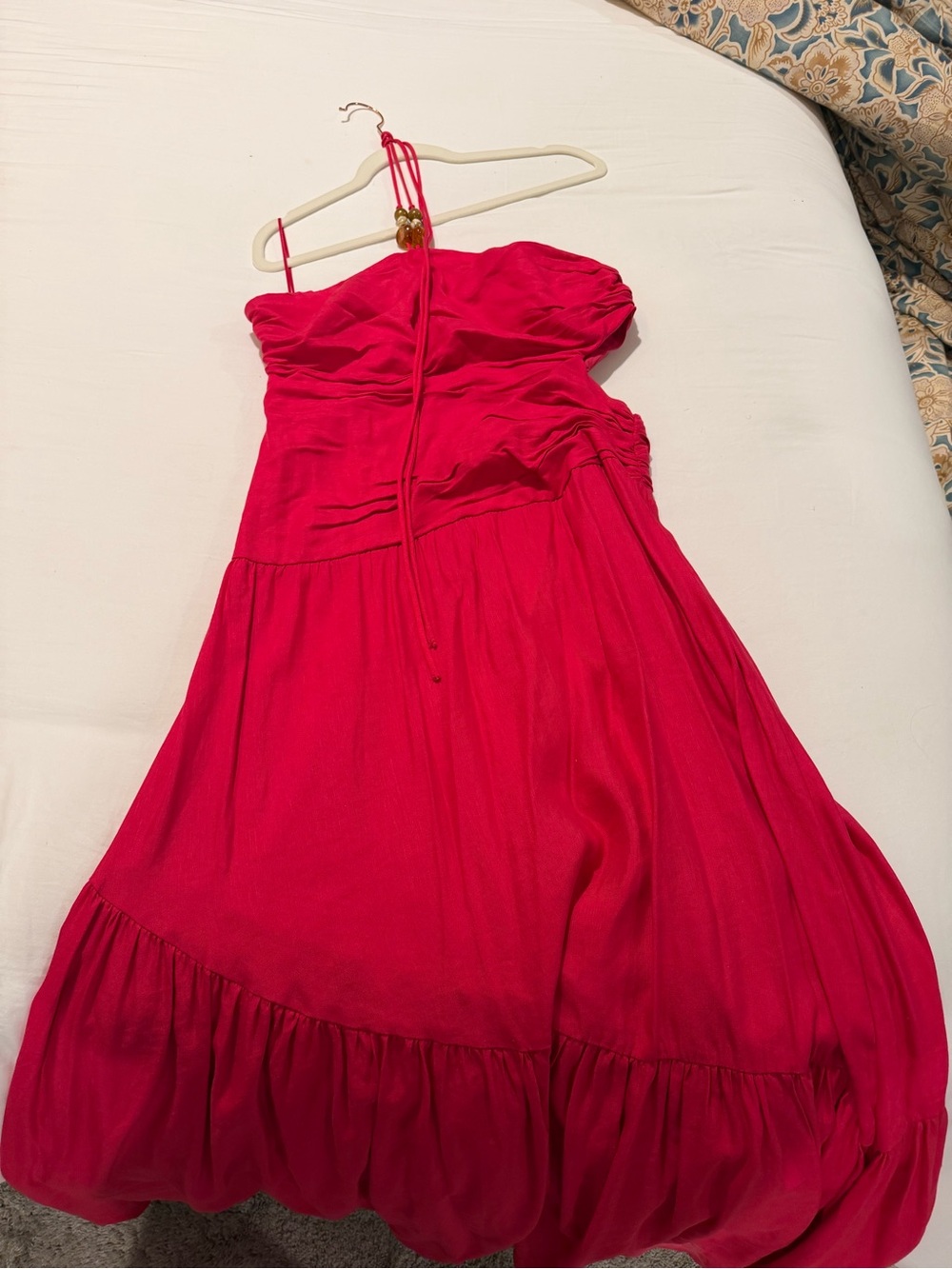 Astr Fuchsia Strapless Maxi Dress with Halter Tie